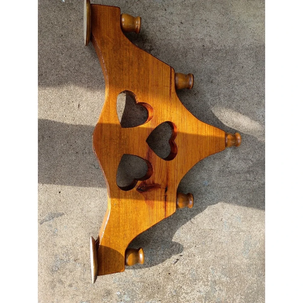 Vintage Cottage Core Heart Wood Candelabra Stick Holder 20.5